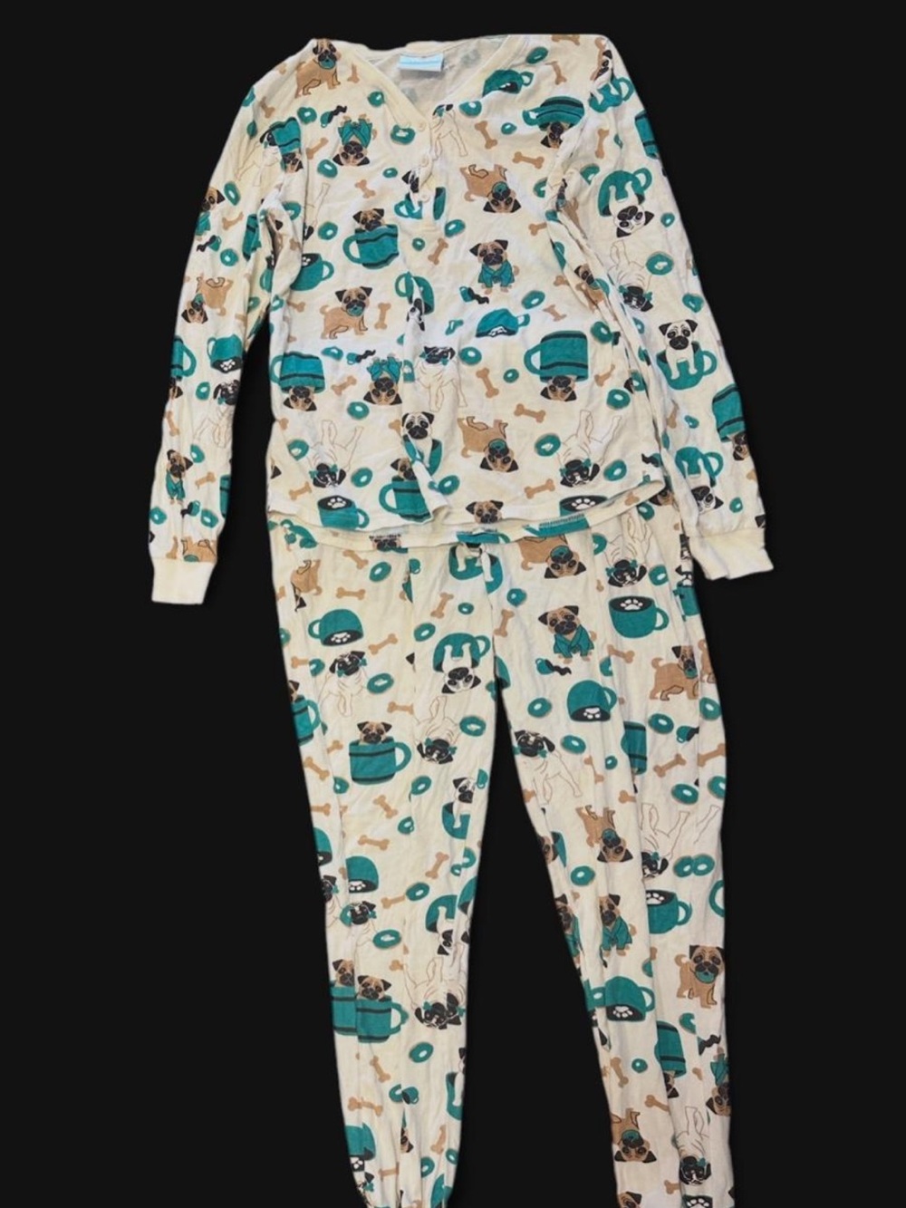 Sierra Pug Dog Pajama Lounge Set Medium